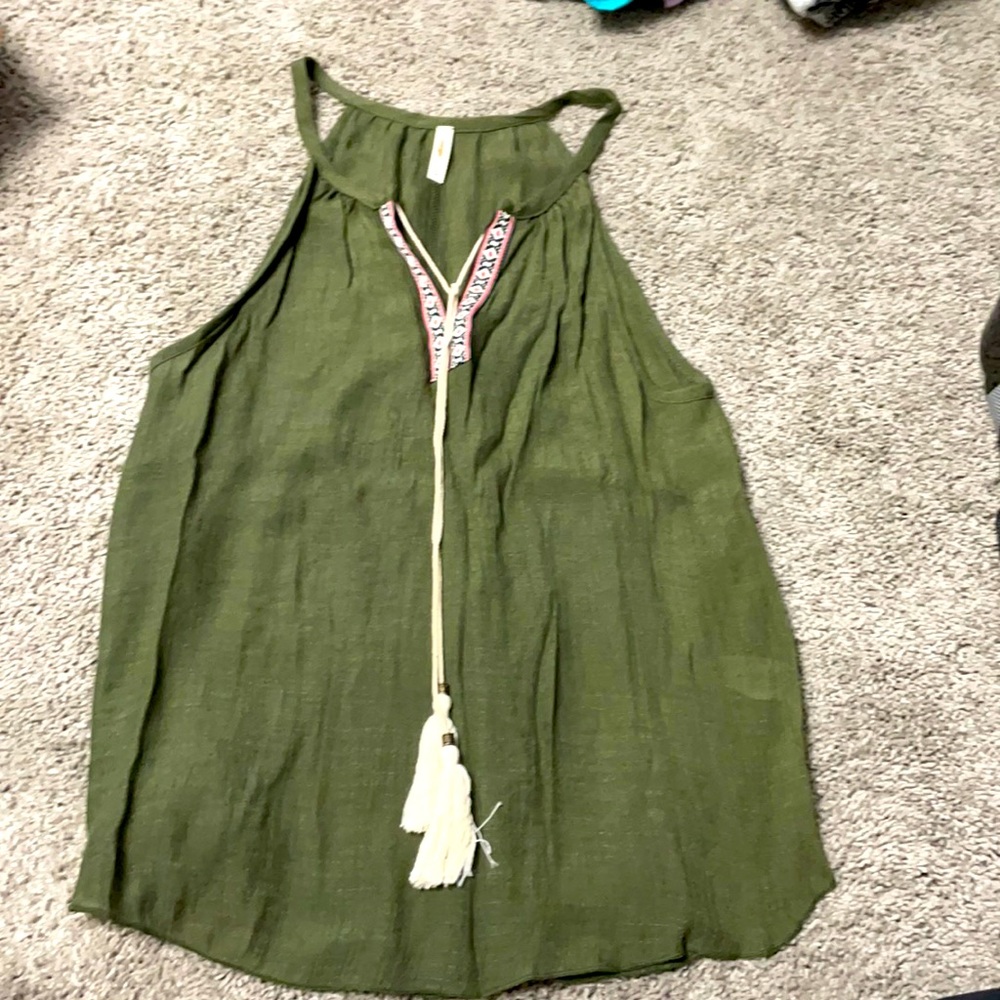 Green Cotton Tank Orange Creek